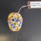 Anello multicolore con zaffiri e diamanti