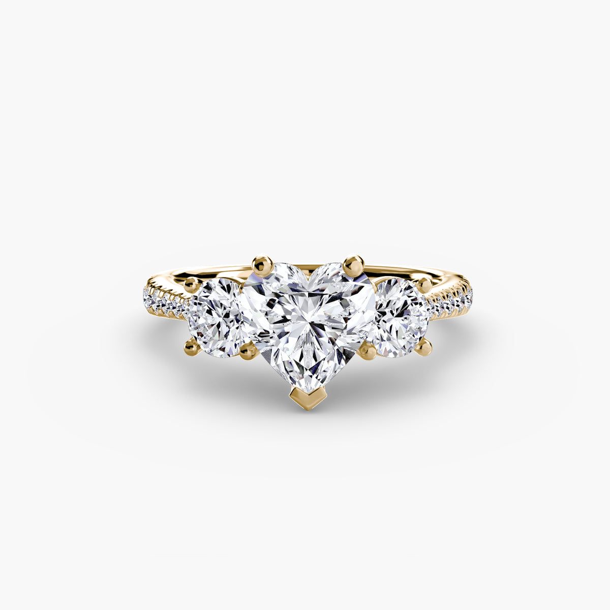 Trilogy Ring with Pavé Band