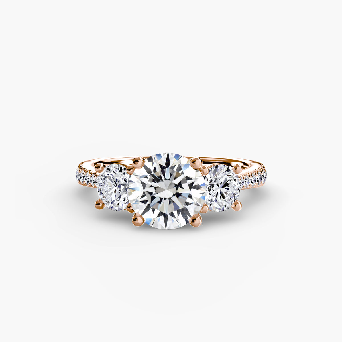 Trilogy Ring with Pavé Band