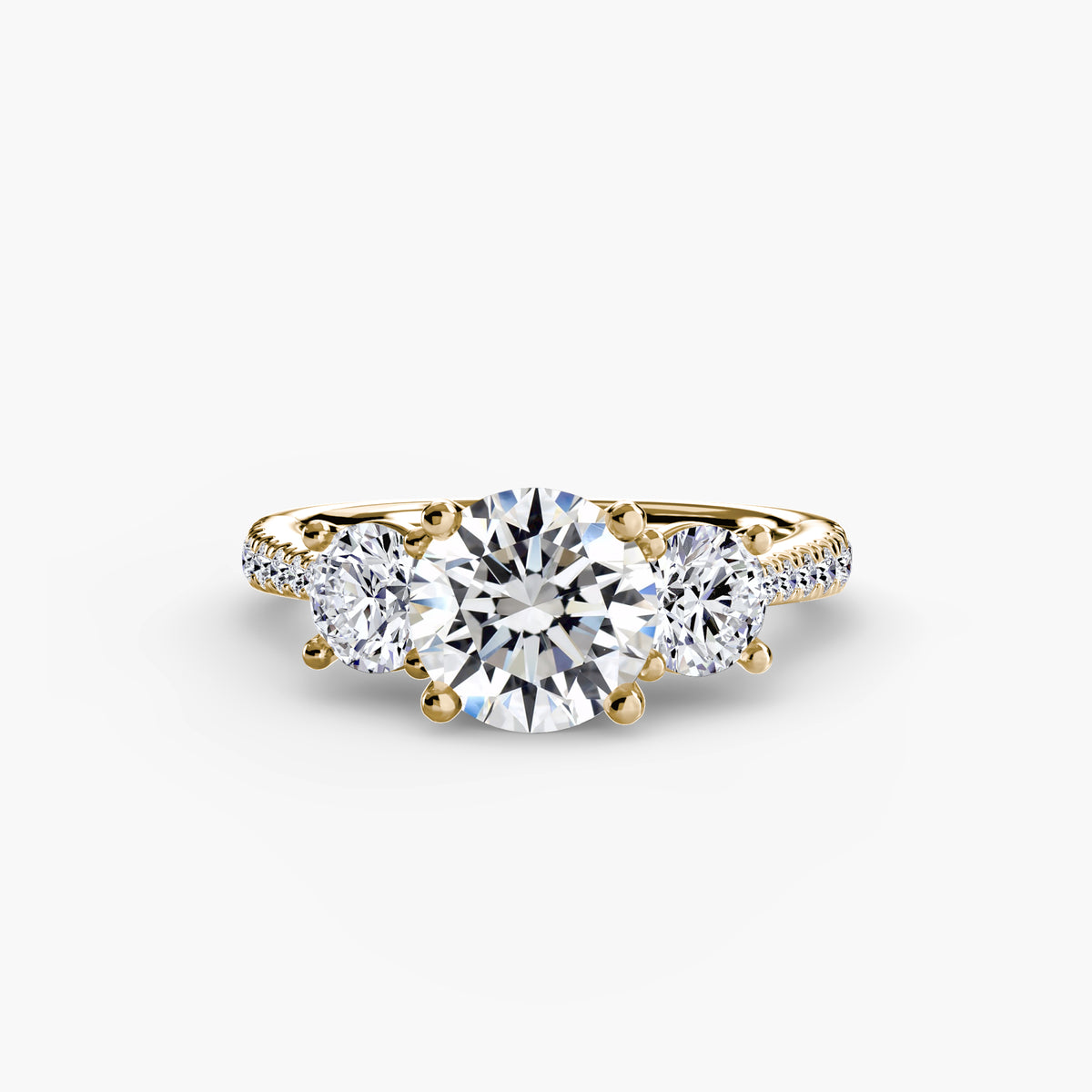 Trilogy Ring with Pavé Band
