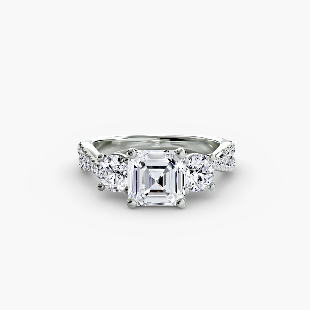 Anello Trilogy con Fascia Pavé Orizzonte