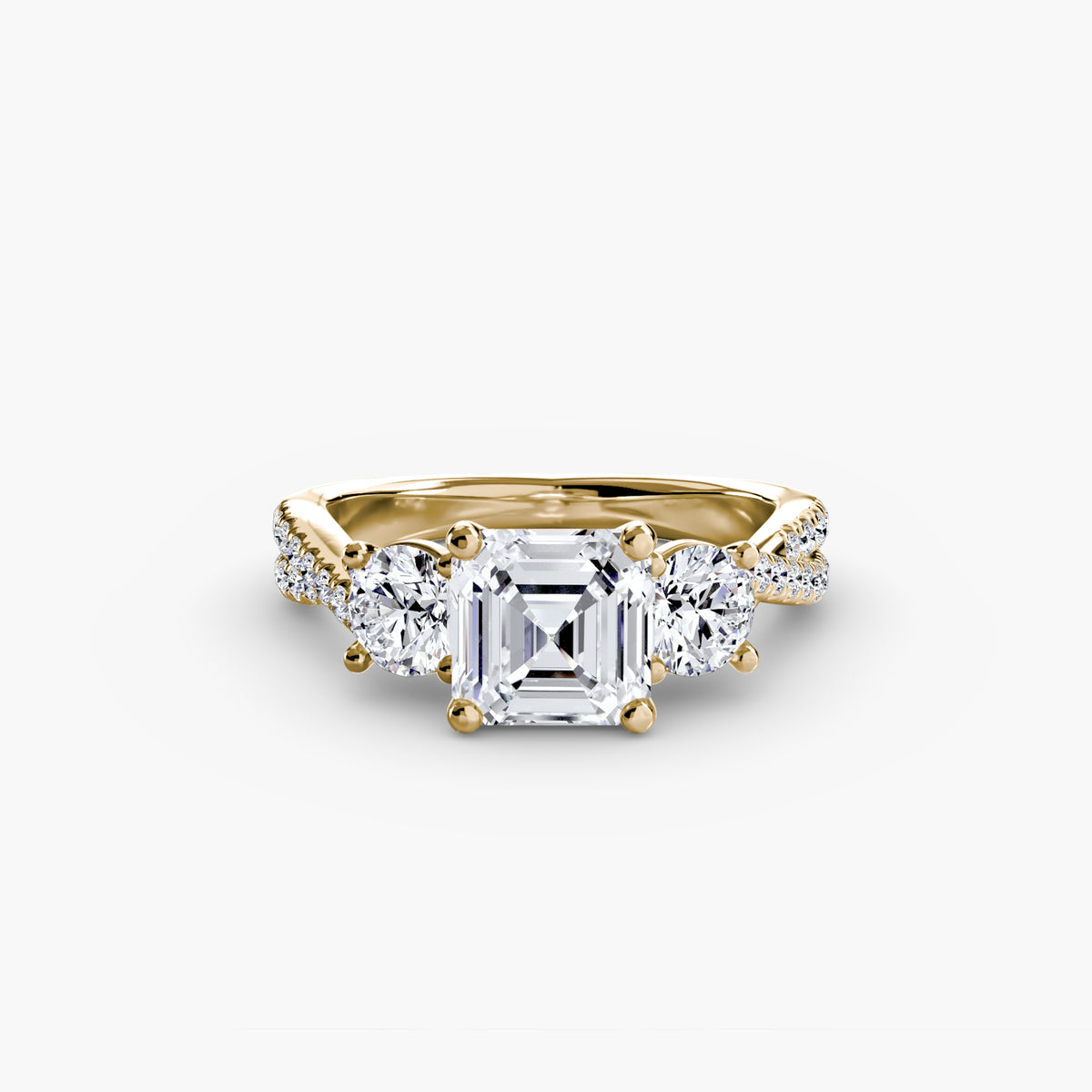 Anello Trilogy con Fascia Pavé Orizzonte