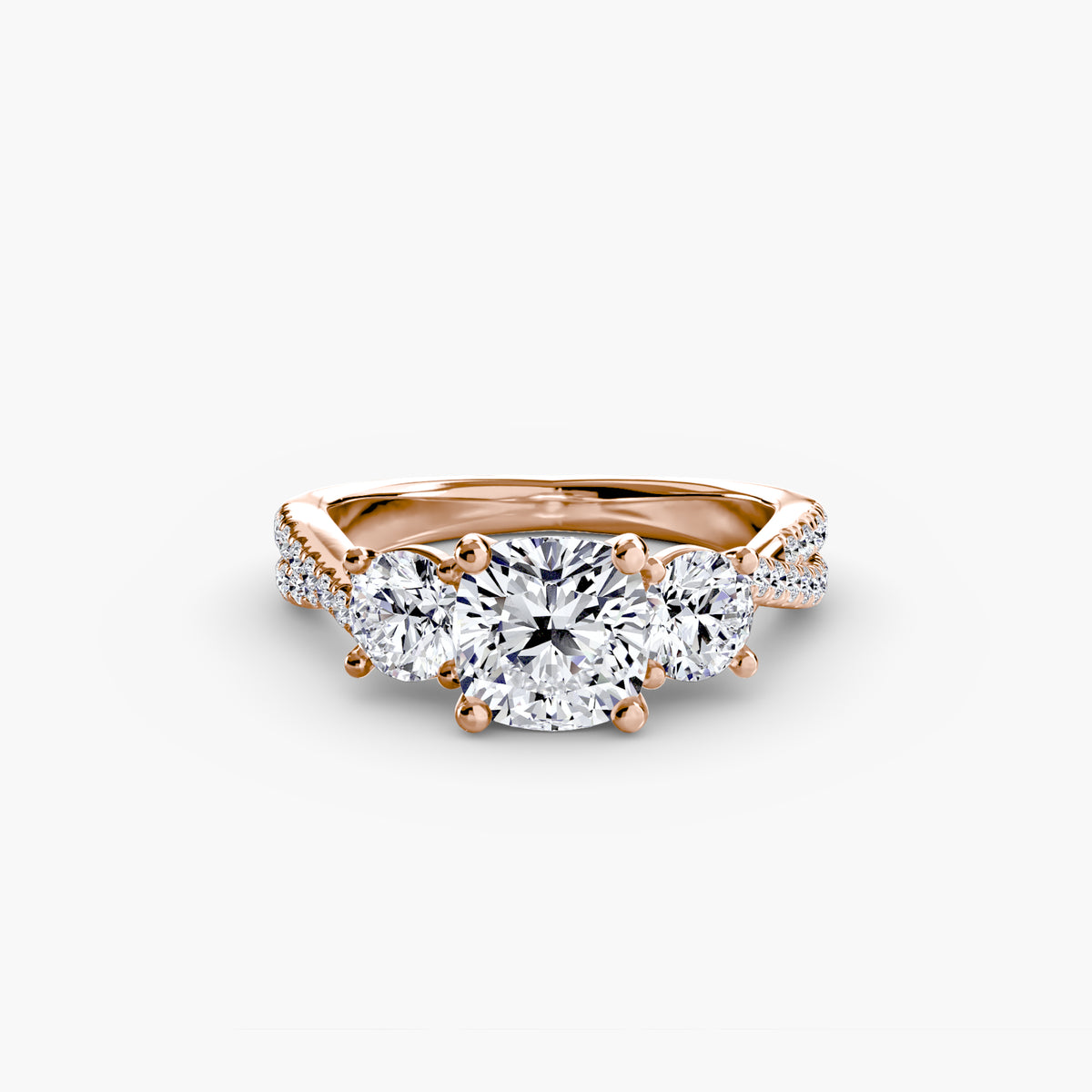 Anello Trilogy con Fascia Pavé Orizzonte