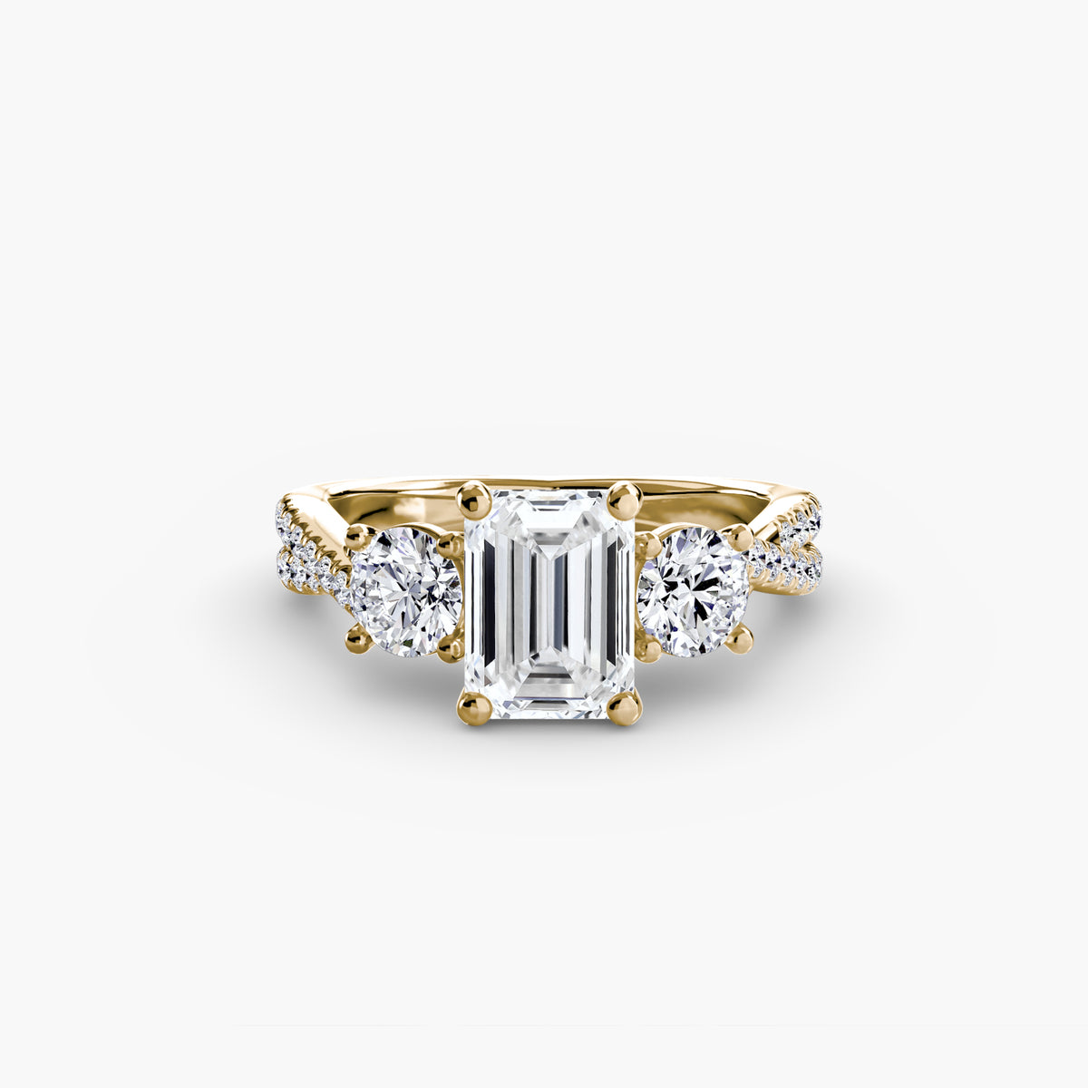 Anello Trilogy con Fascia Pavé Orizzonte