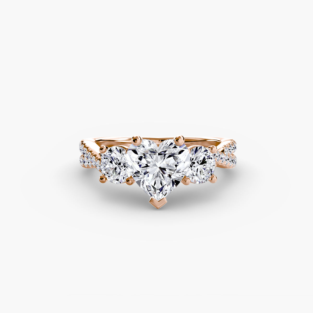 Anello Trilogy con Fascia Pavé Orizzonte