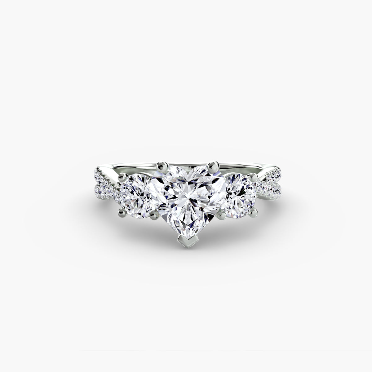 Anello Trilogy con Fascia Pavé Orizzonte
