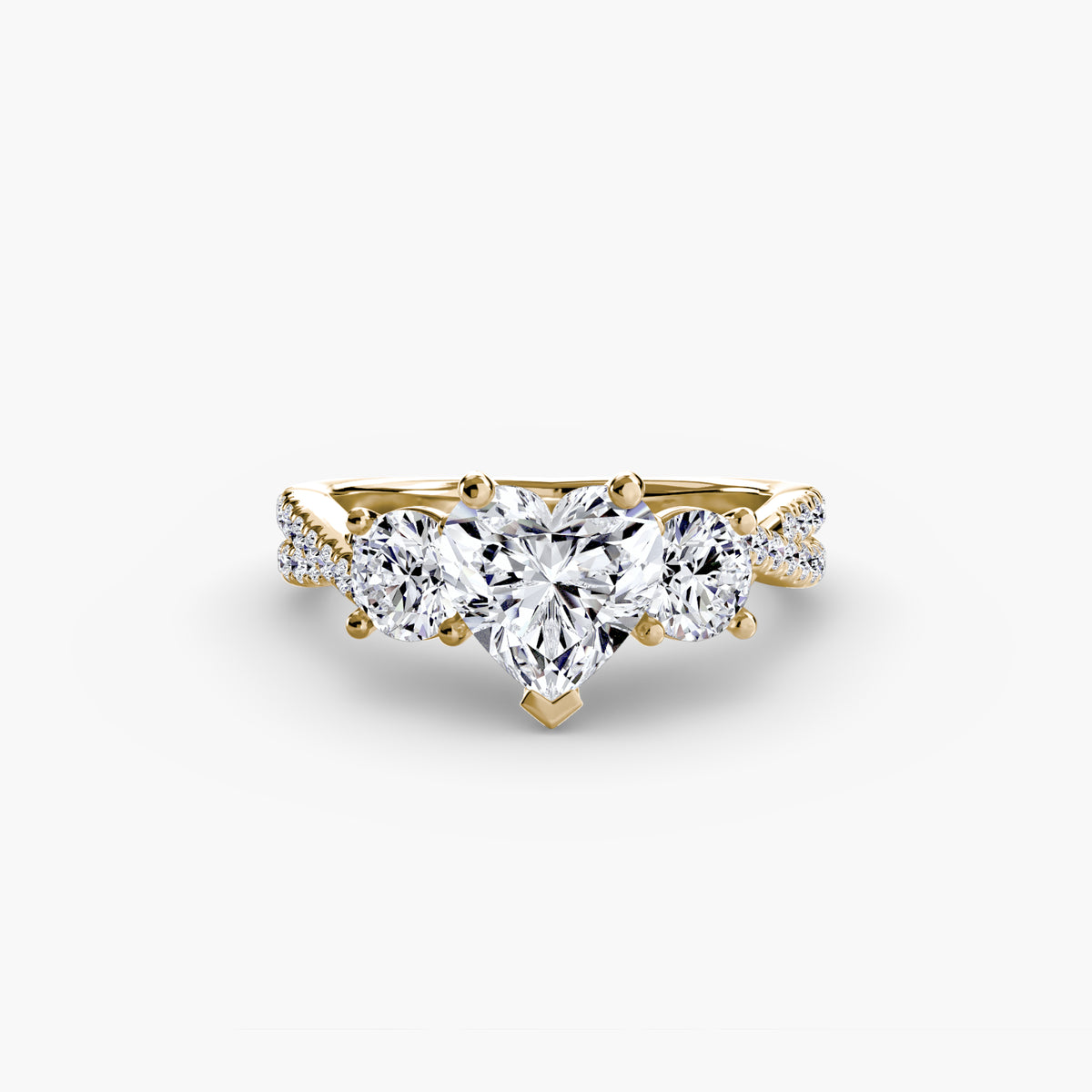 Anello Trilogy con Fascia Pavé Orizzonte