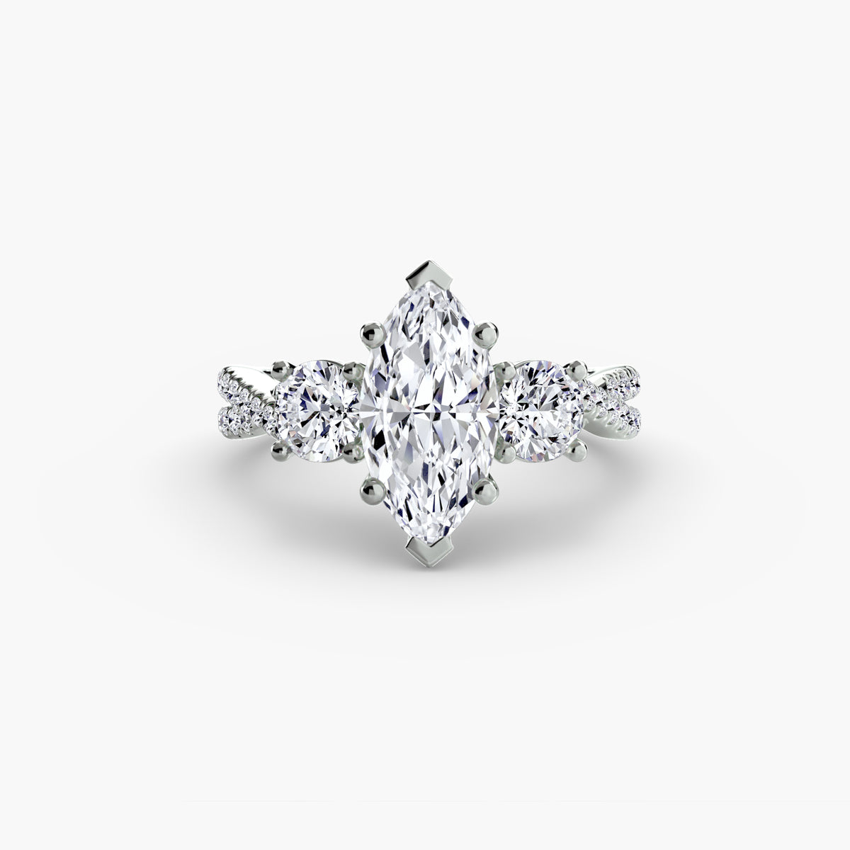 Anello Trilogy con Fascia Pavé Orizzonte