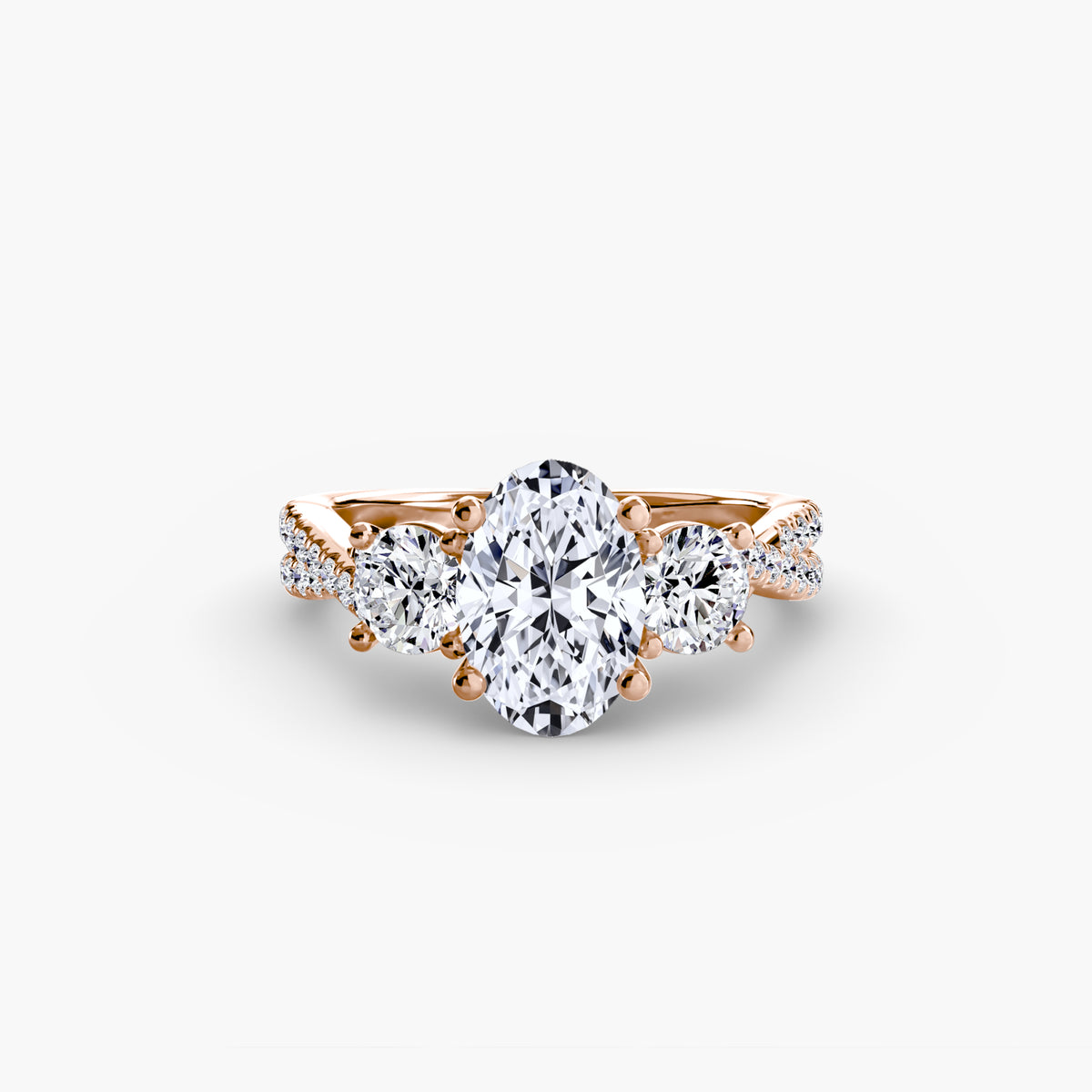 Anello Trilogy con Fascia Pavé Orizzonte