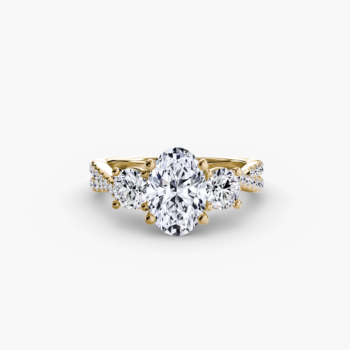 Anello Trilogy con Fascia Pavé Orizzonte