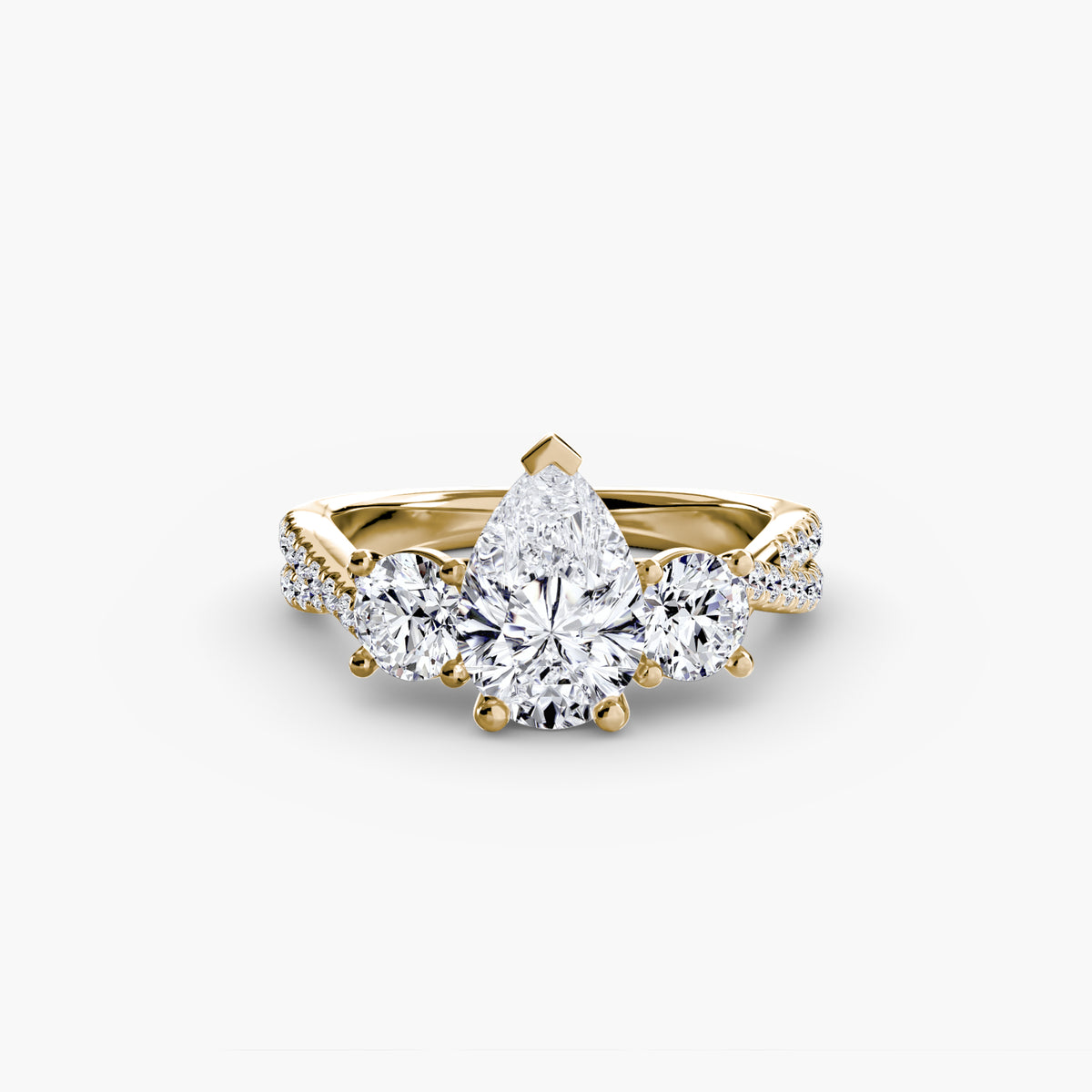 Anello Trilogy con Fascia Pavé Orizzonte