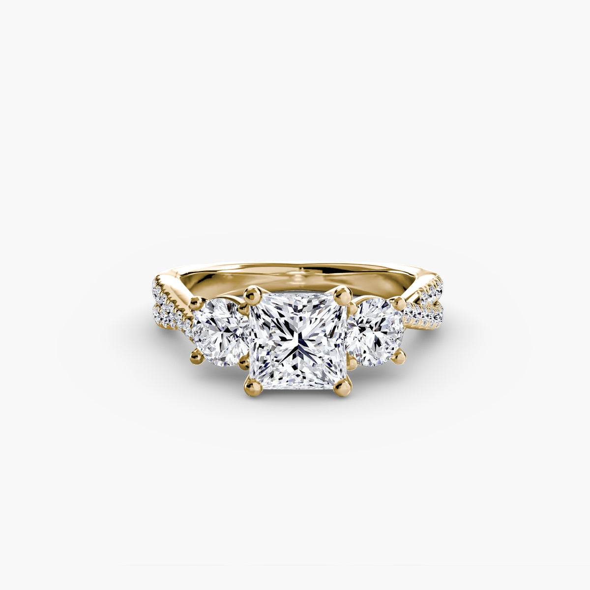 Anello Trilogy con Fascia Pavé Orizzonte