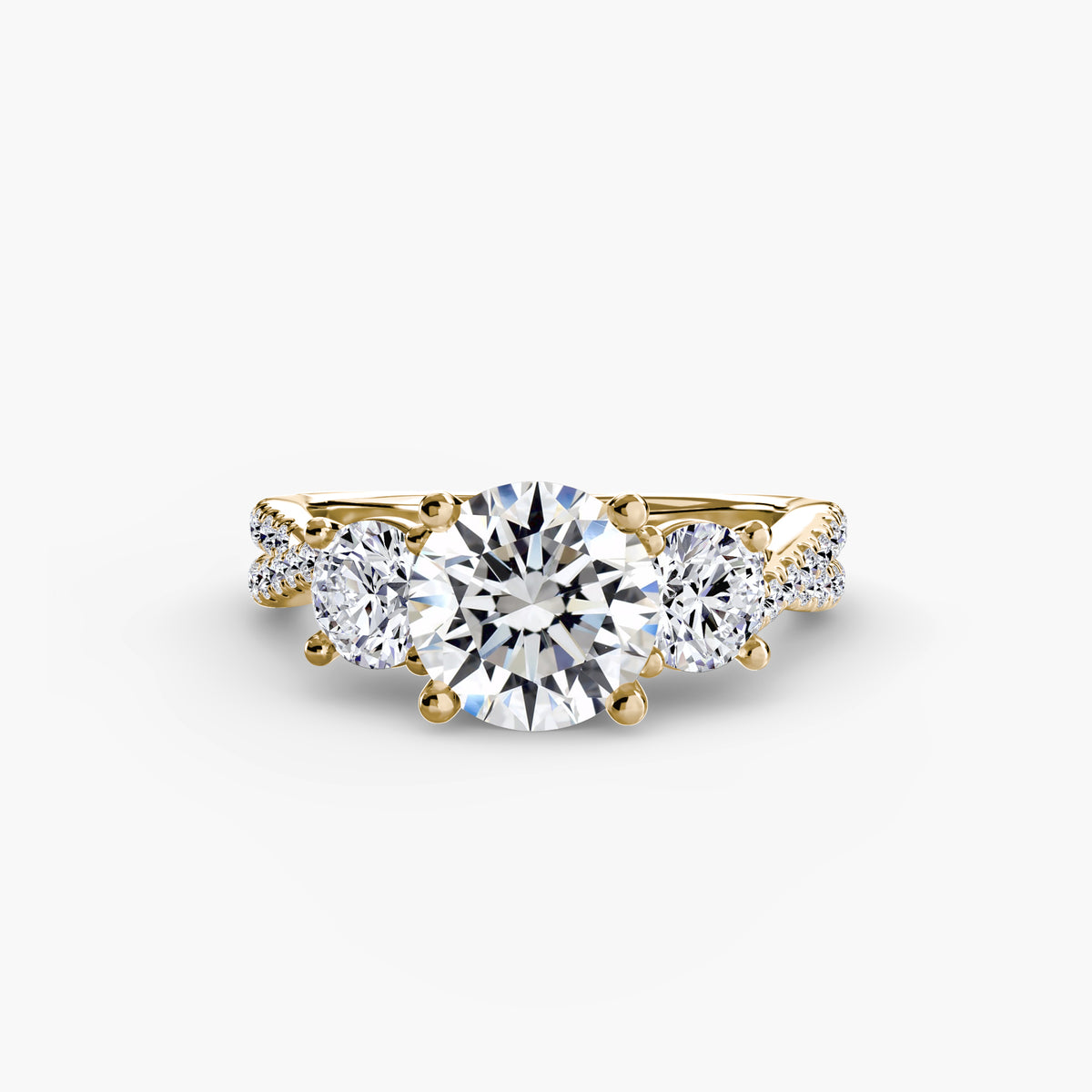 Anello Trilogy con Fascia Pavé Orizzonte