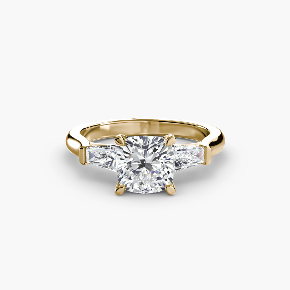 Trilogy Ring with Side Baguettes