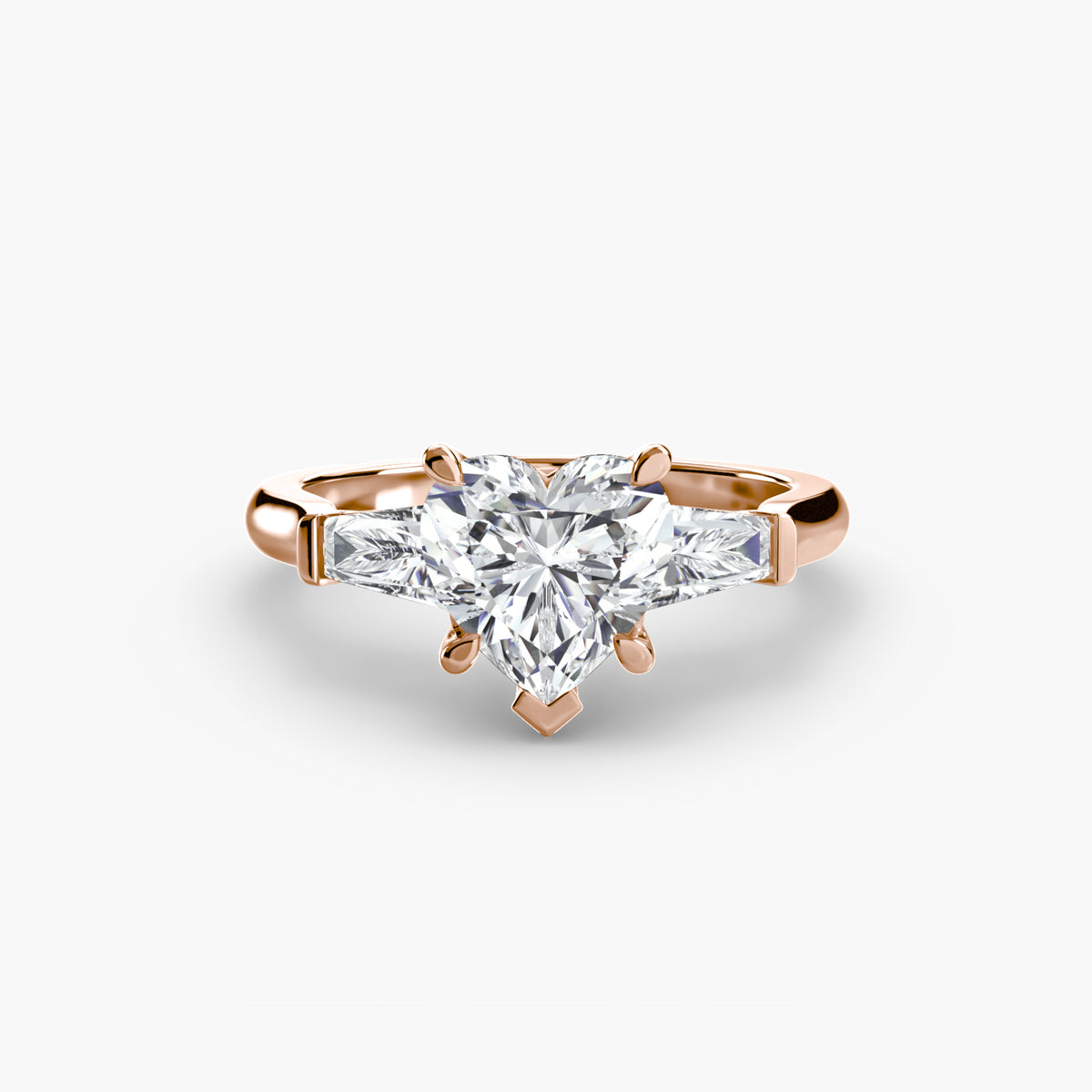 Trilogy Ring with Side Baguettes