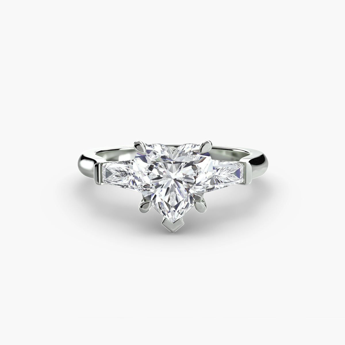 Trilogy Ring with Side Baguettes