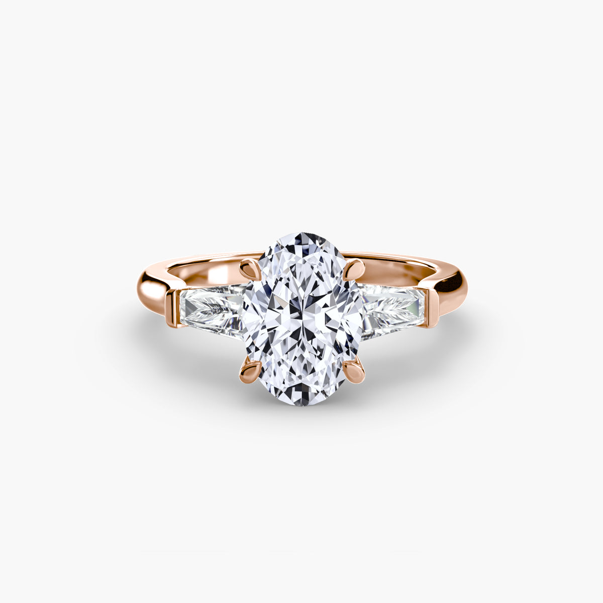 Trilogy Ring with Side Baguettes