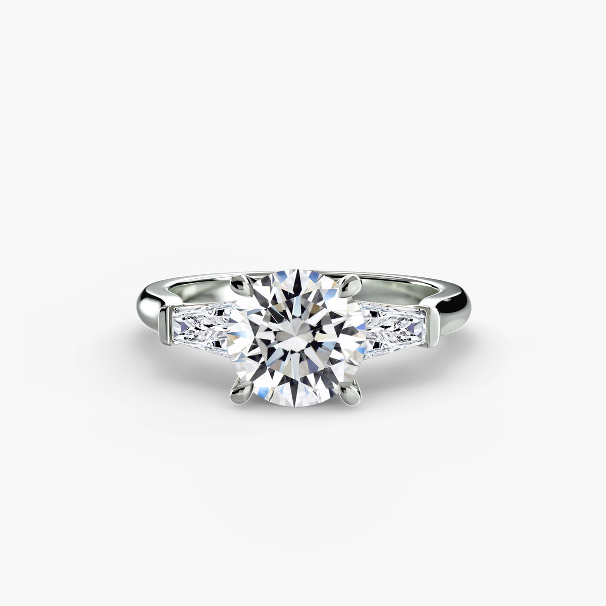 Trilogy Ring with Side Baguettes