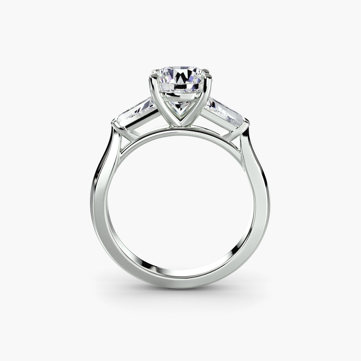 Trilogy Ring with Side Baguettes
