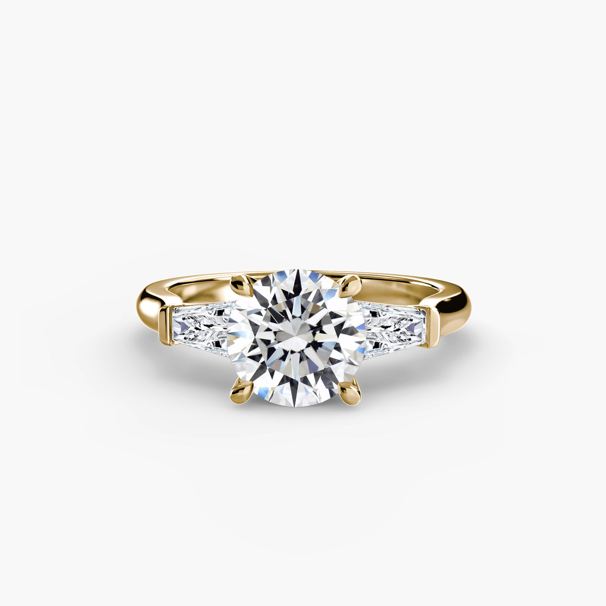 Trilogy Ring with Side Baguettes