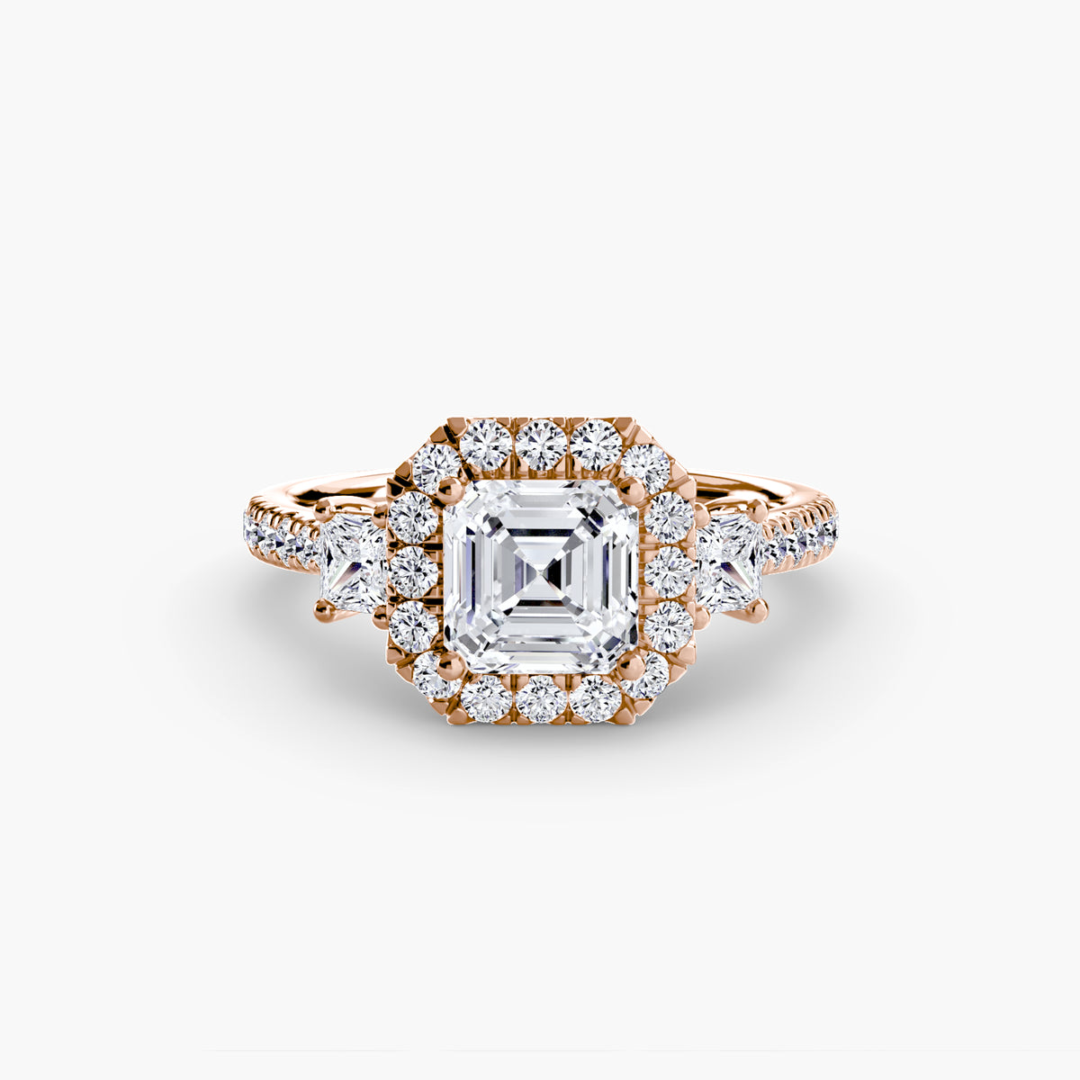 Trilogy Ring with Comet Halo