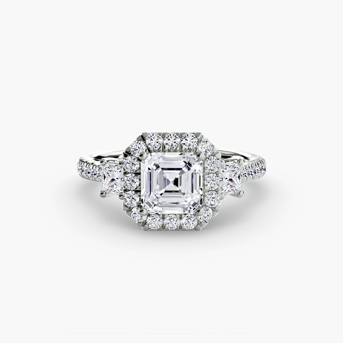 Trilogy Ring with Comet Halo