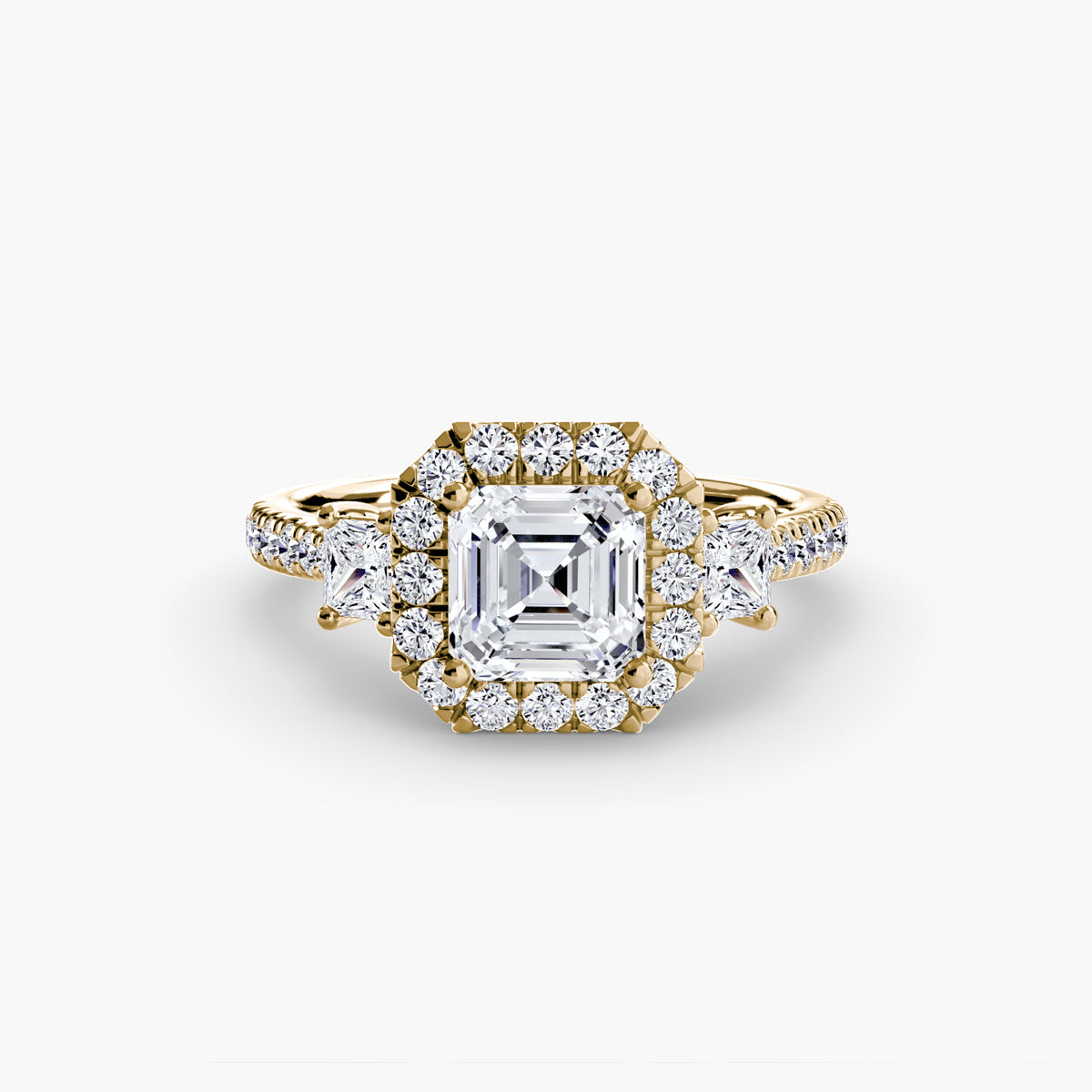 Trilogy Ring with Comet Halo