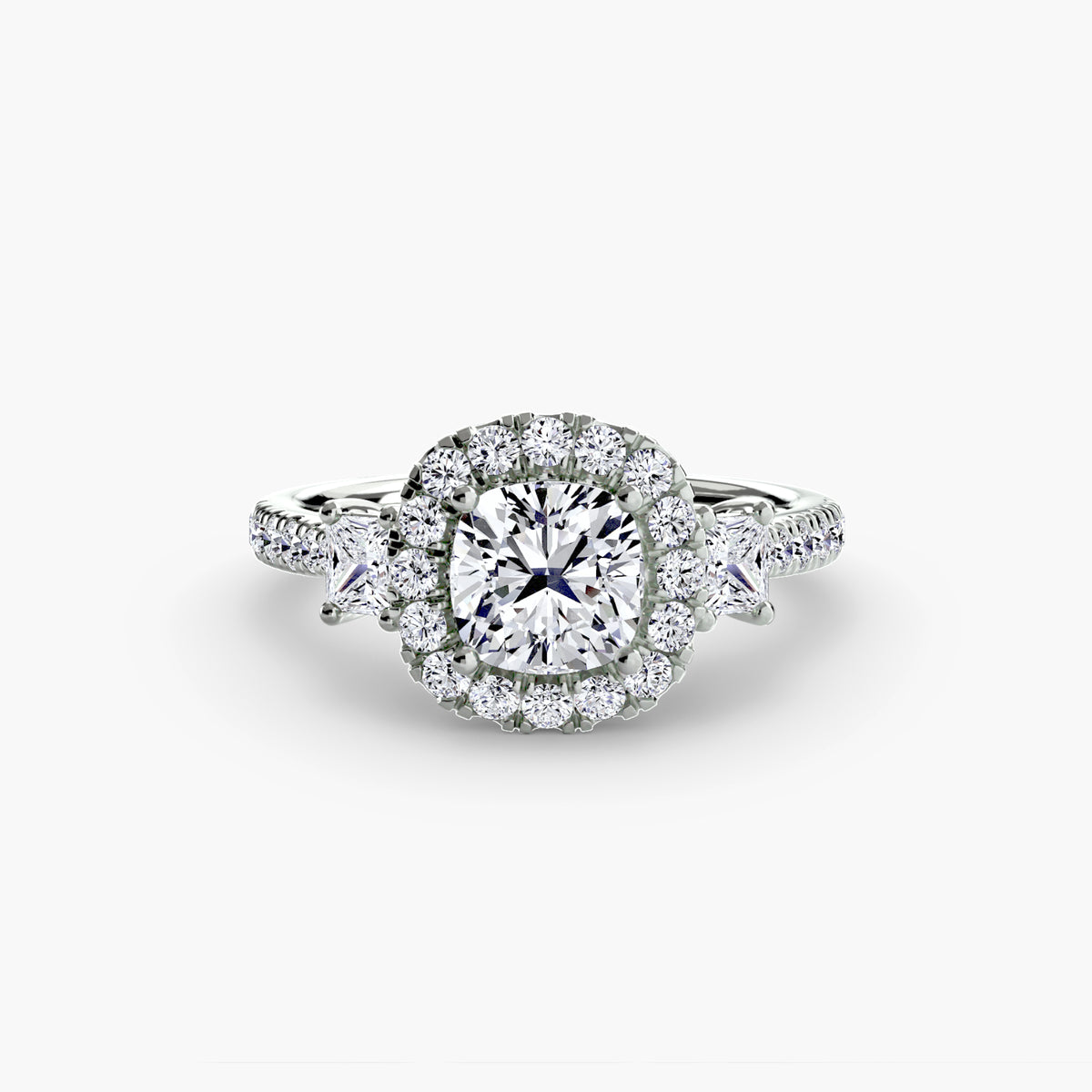 Trilogy Ring with Comet Halo