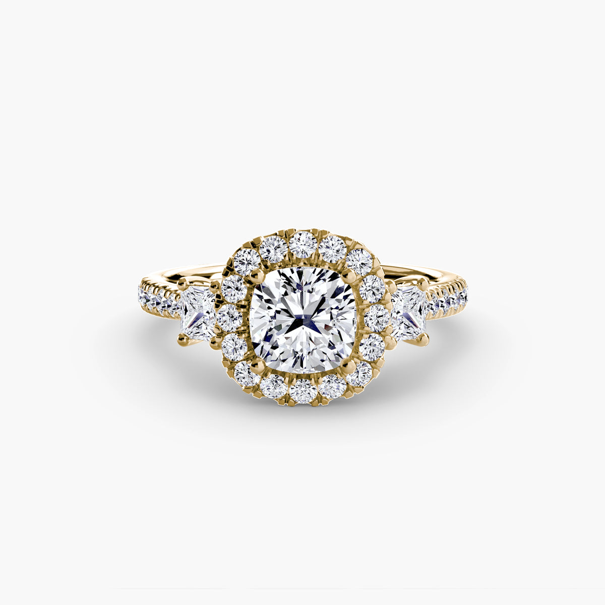 Trilogy Ring with Comet Halo