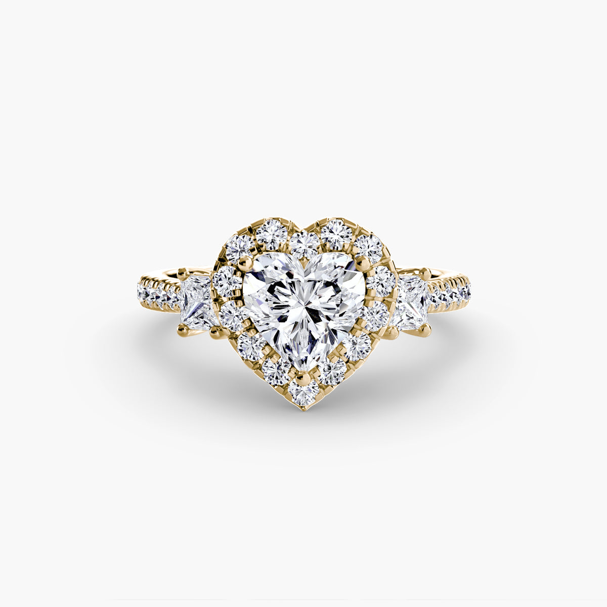 Trilogy Ring with Comet Halo