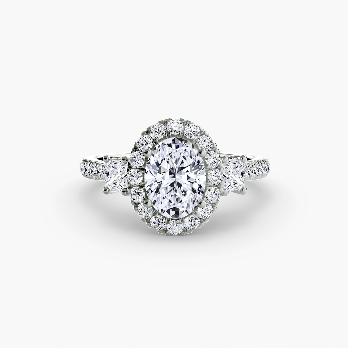 Trilogy Ring with Comet Halo