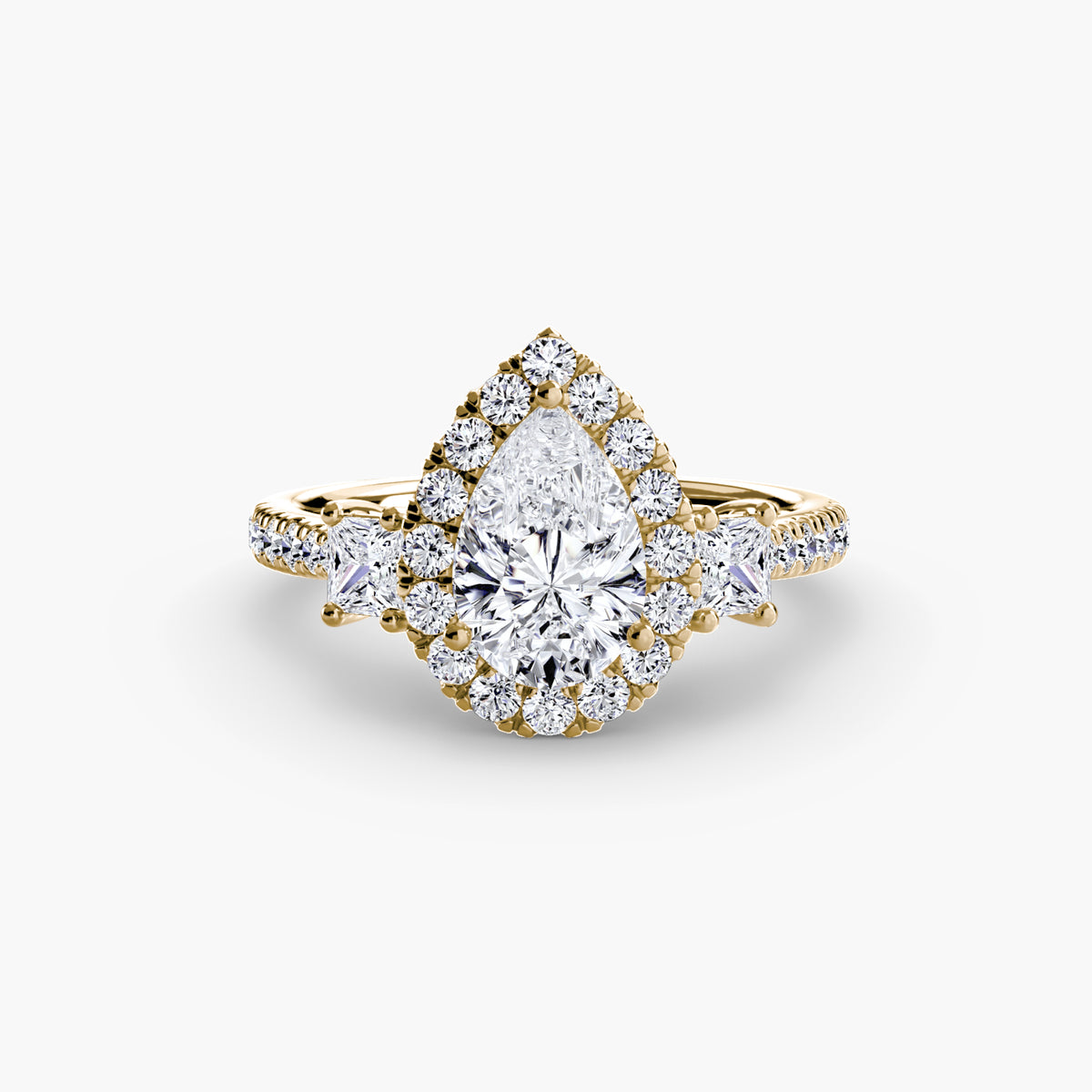 Trilogy Ring with Comet Halo