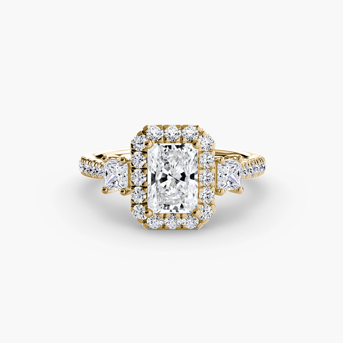 Trilogy Ring with Comet Halo