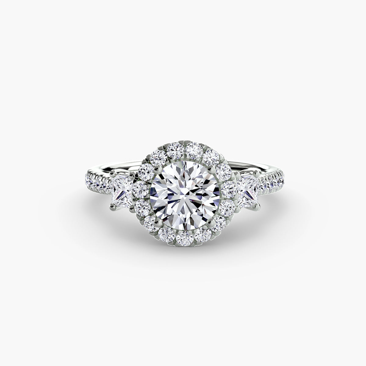 Trilogy Ring with Comet Halo