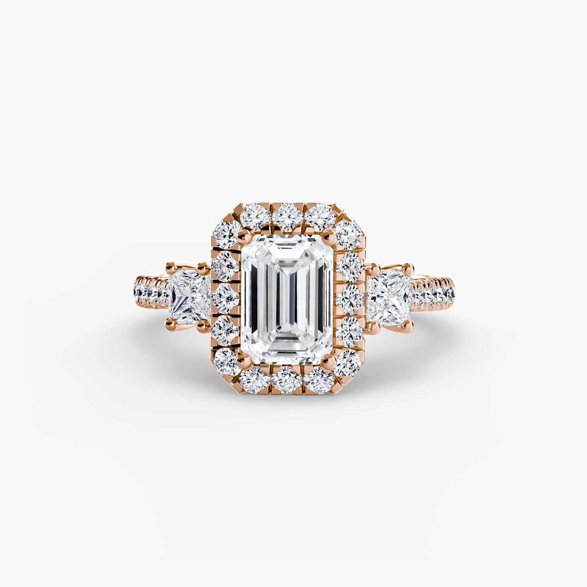 Trilogy Ring with Comet Halo