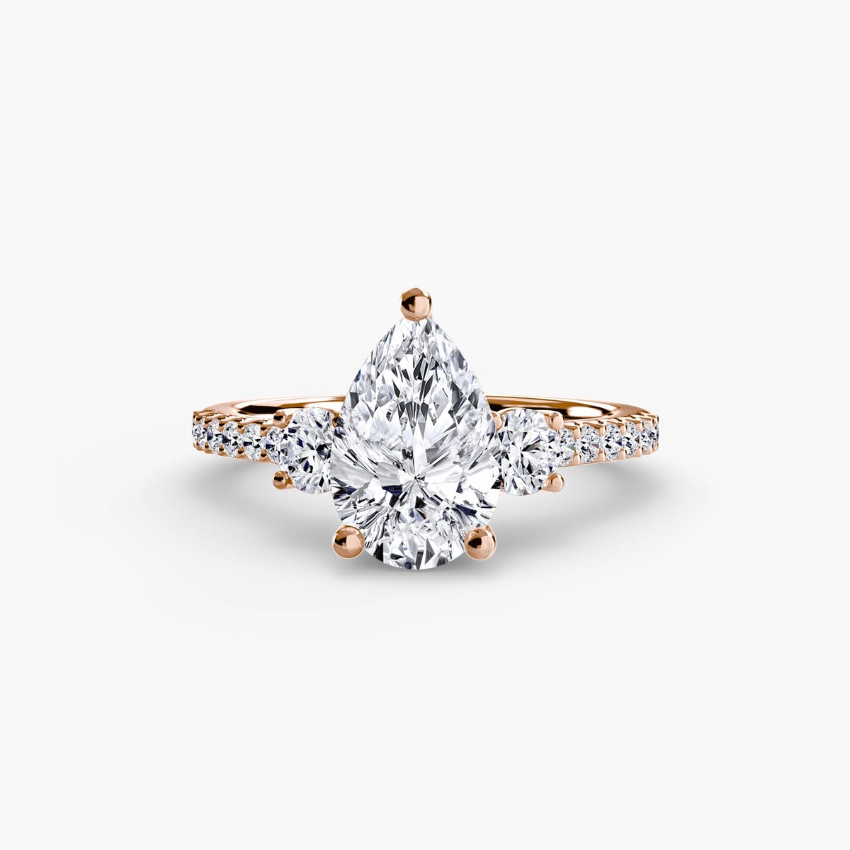 Trilogy Ring with Ponente Pavé Band