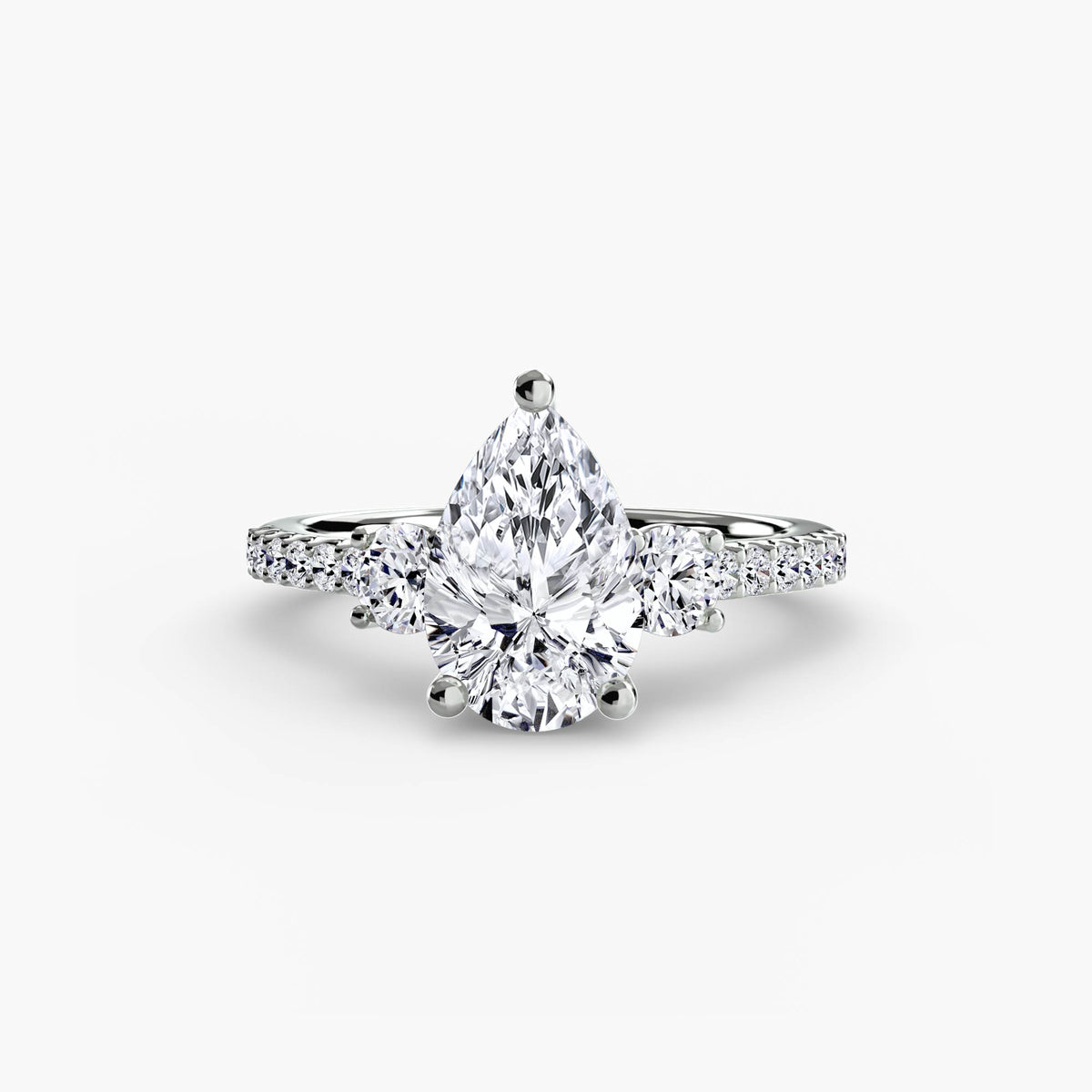 Trilogy Ring with Ponente Pavé Band