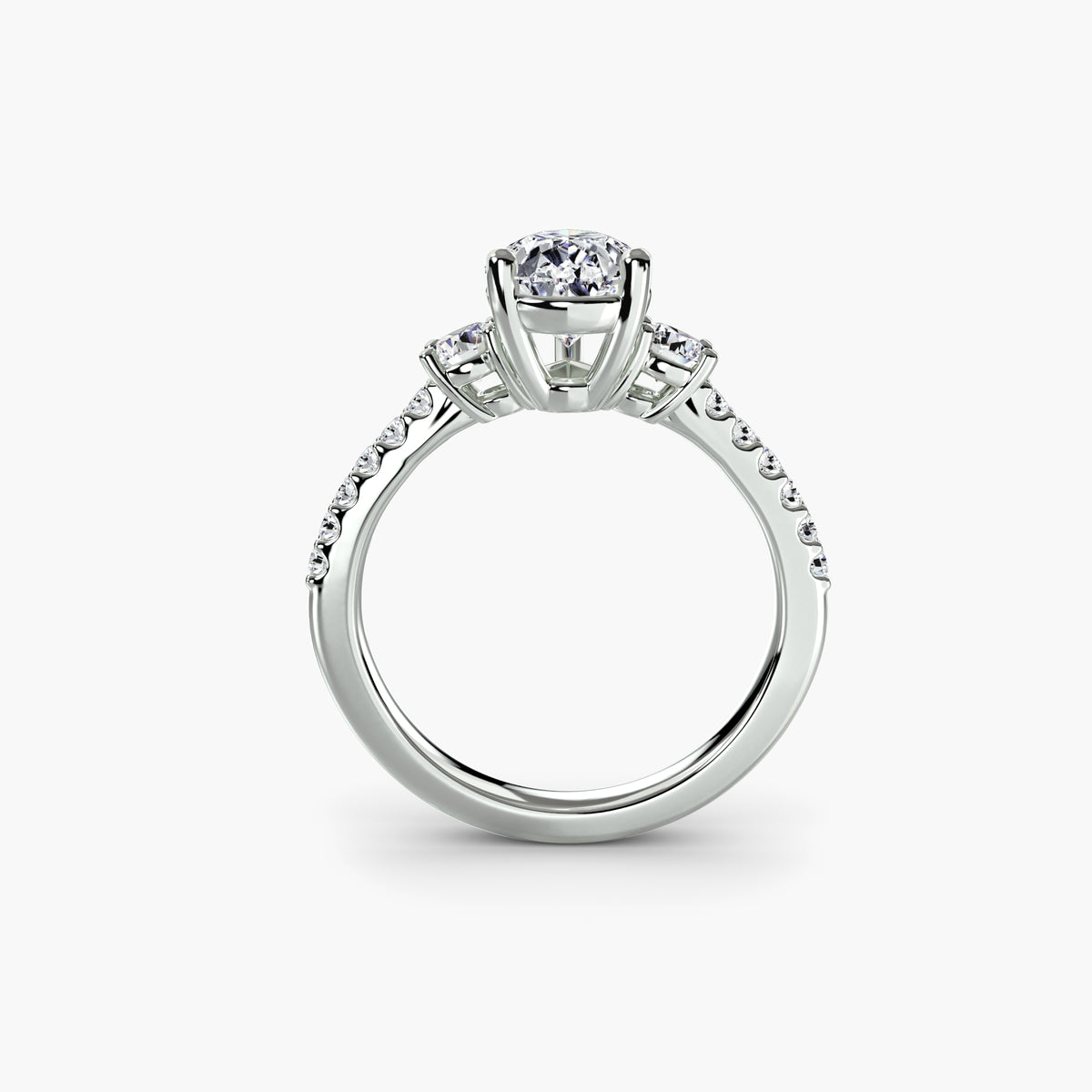 Trilogy Ring with Ponente Pavé Band