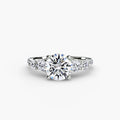 Anello Cinque Pietre con Fascia Pavé