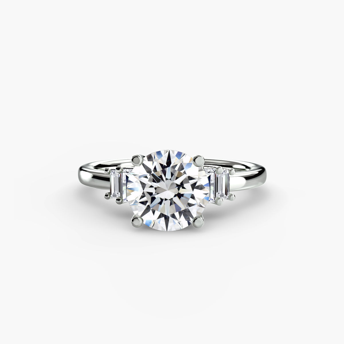 Solitaire with Baguette Accents