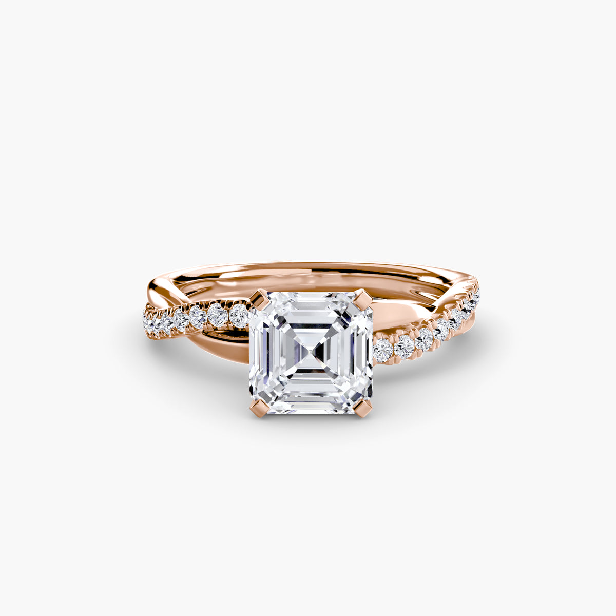 Anello Twist Pavé Smeraldo