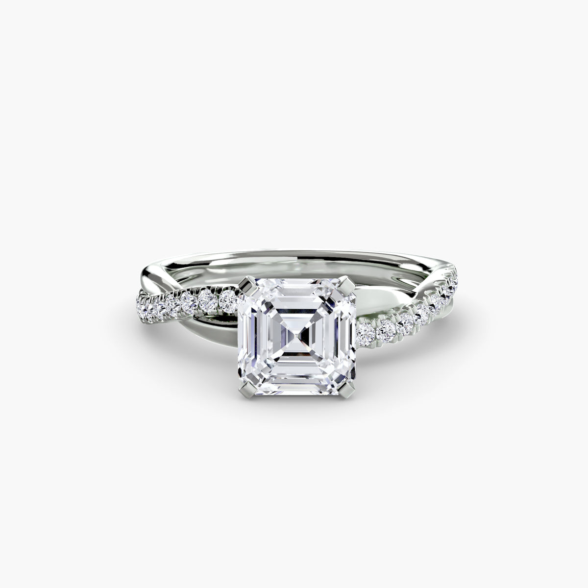 Anello Twist Pavé Smeraldo