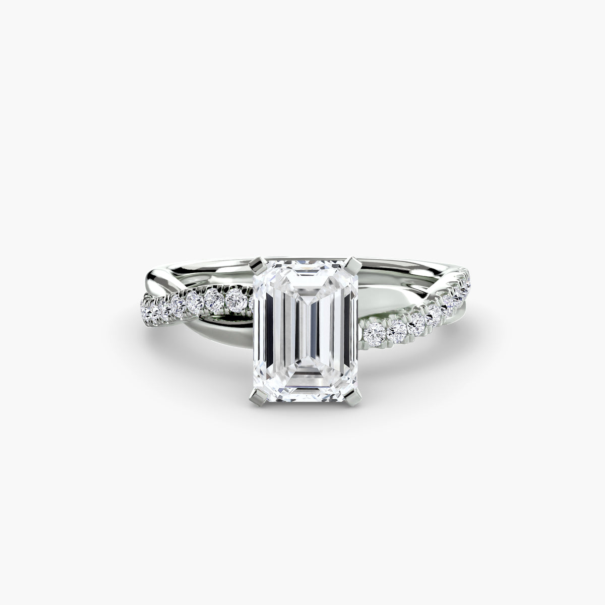 Anello Twist Pavé Smeraldo