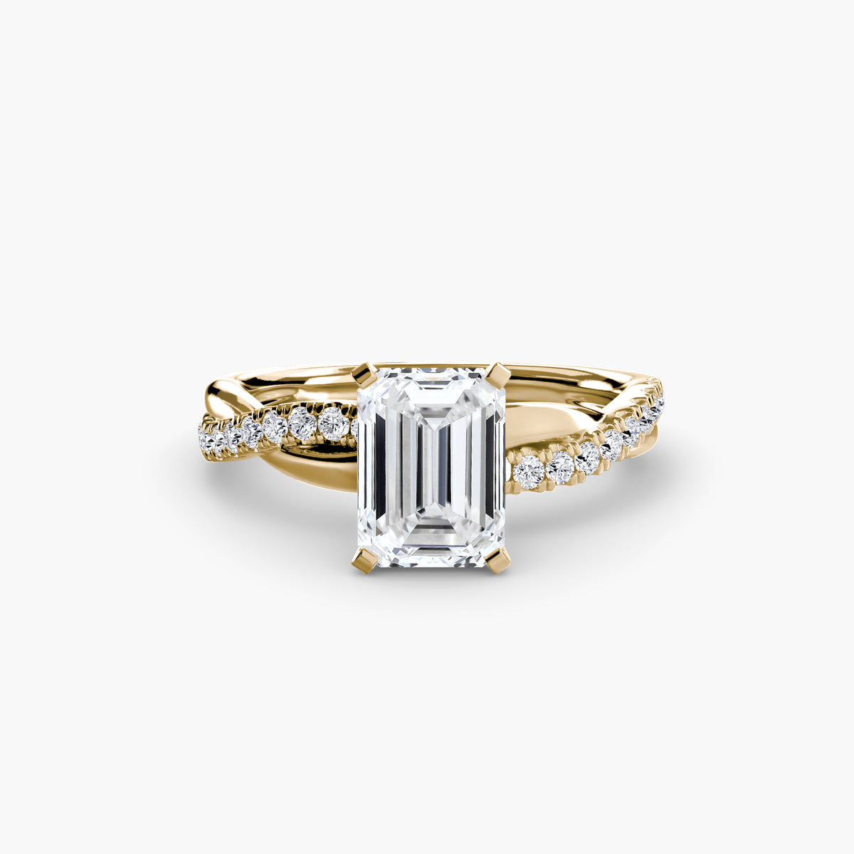 Anello Twist Pavé Smeraldo