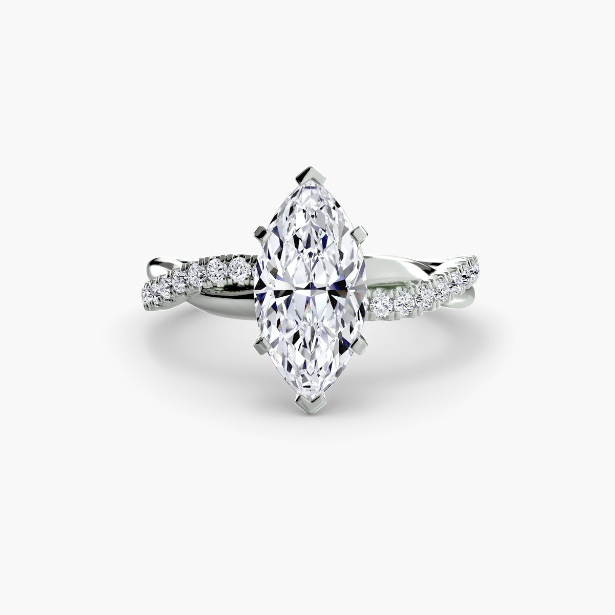 Anello Twist Pavé Smeraldo