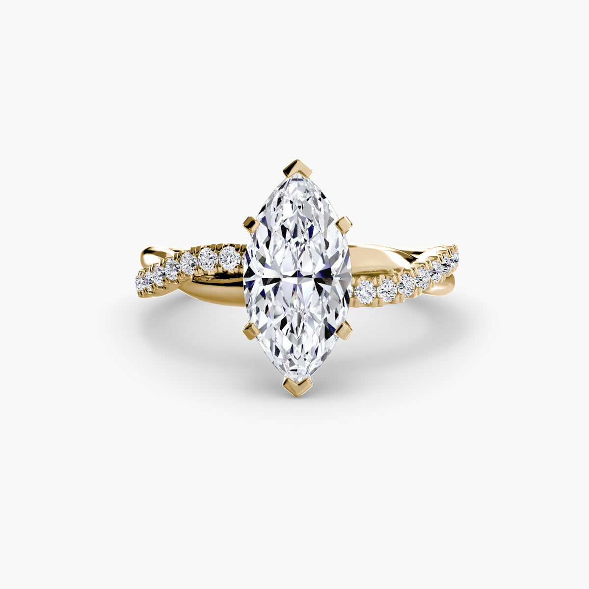 Anello Twist Pavé Smeraldo