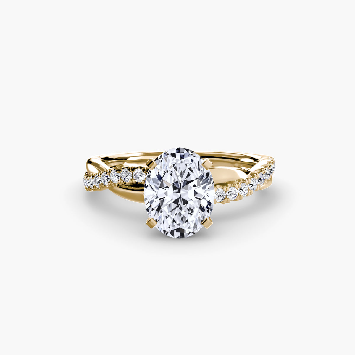 Anello Twist Pavé Smeraldo