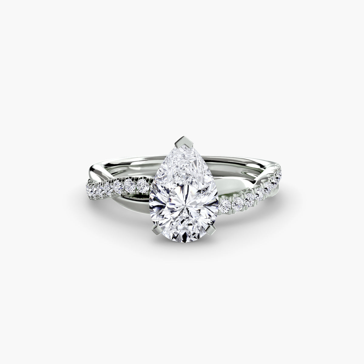 Anello Twist Pavé Smeraldo