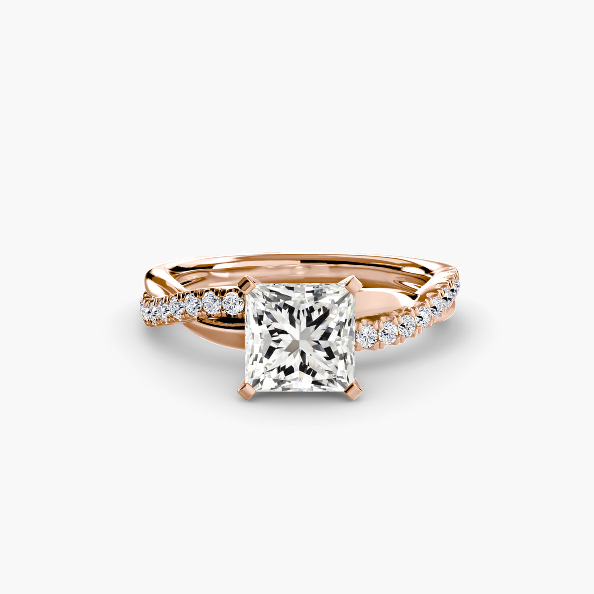 Anello Twist Pavé Smeraldo