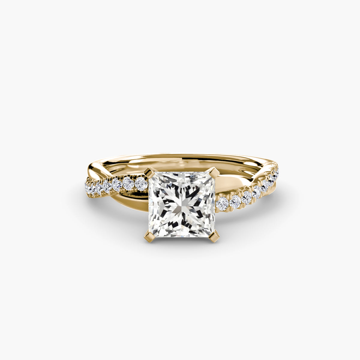Anello Twist Pavé Smeraldo